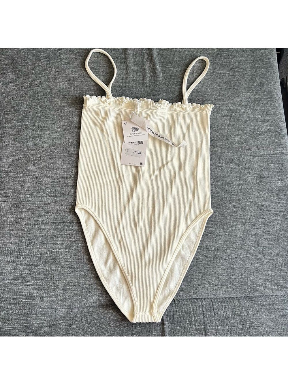 Zara Cream Seamless Bodysuit XS S
